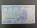 20 Euro 2002 s.U, Francie, podpis Jeana-Clauda Tricheta, L042 tiskárna Banque de France, Francie