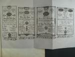 císařský patent Františka I. z 15.5.1800 k vydání bankocedulí včetně formulářů 1 a 2 Gulden 1.1.1800 a z 15.7.1800 k vydání bankocedulí včetně formulářů 5, 10, 25, 50 / 100, 500 a 1000 Gulden 1.1.1800