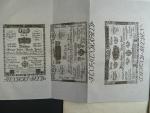 císařský patent Františka I. z 15.5.1800 k vydání bankocedulí včetně formulářů 1 a 2 Gulden 1.1.1800 a z 15.7.1800 k vydání bankocedulí včetně formulářů 5, 10, 25, 50 / 100, 500 a 1000 Gulden 1.1.1800