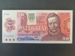 50 Sk/Kčs 1987 s. F 84 kolkovaná, sériová čísla dál od sebe, Baj. SK2a