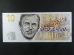 Pamětní tisk ve formě bankovky na počest prezidenta Václava Havla, série E 01 000000 se zlatým přítiskem, anulát s přetiskem SPECIMEN, dárkový obal