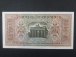 vydání pro obsazené území 1939-45, 20 Reichsmark b.d. série F, Ros. ZWK-5a