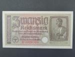 vydání pro obsazené území 1939-45, 20 Reichsmark b.d. série B, Ros. ZWK-5a