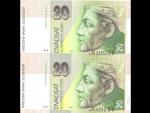 20 Sk 1.9.1993 s. A, nerozstřižené 2ks, Baj. SK 7a, Pi. 20a