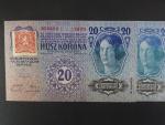 20 K 1913, kolkovaná, II. vydání, tmavý odstín