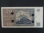 20 Ks 15.9.1939 serie Sr 84, perf. SPECIMEN + 4x skartační otvor