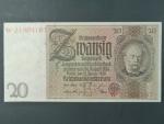 Německo, 20 RM 1929 série W, mírové vydání, podtiskové písmeno E, Ba. D3b