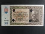 20 Ks 15.9.1939 serie Bc 4, perf. SPECIMEN + 4x skartační otvor