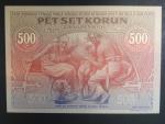 500 Kčs 1919 série 001 novotisk vydaný STC pro město Ivančice ke 160.výročí narození Alfonse Muchy v Ivančicích, (SÉRIE 000100-000199)