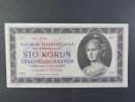 100 Kčs 1945 série B 28 perf. 3md nad sebou