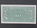 10 Kčs 1945 série Y/Z 000000 anulát s pečetí De La Rue, Ba. 71, specimen no 49