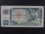100 Kč 1961 s. D 46, kolek, vodoznaková výztuž na líci