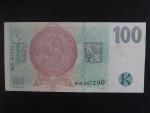 100 Kč 2019 s. M 28 č. 007200 s přítiskem ČNB 100 LET Kč 1919 - 2019