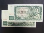 100 Kčs 1961 série G 83 + 84 se stejnými čísly, číslovač 1c
