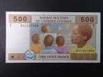 STŘEDOAFRICKÉ STÁTY-KONGO, 500 Francs 2002 T, BNB. B106Ta