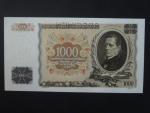1000 Kč 25.5.1934, série J, 1x perf. SPECIMEN
