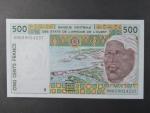 ZÁPADNÍ AFRIKA, GUINEA-BISSAU, 500 Francs 1998 S, BNB. B115Sb