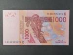 ZÁPADNÍ AFRIKA, MALI, 1000 Francs 2013 D, BNB. B121Dm