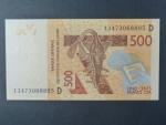 ZÁPADNÍ AFRIKA, MALI, 500 Francs 2013 D, BNB. B120Db