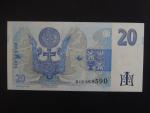 20 Kč 1994 s. B 19 proužek vpravo, Baj. CZ 10a, Pi. 10a