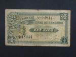 MAKAO, Banco National 10 Avos 1922, podpis Manuel Monteiro Lopes, BNB. B011b, Pi. 11