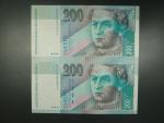 200 Sk 1.8.1995 s. A, nerozstřižené 2ks, Ba. SK 12, Pi. 26