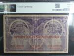 100 Kč 1919 série 0001, PMG 25, poškozený levý horní roh