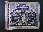 nouzová papírová platidla 1918 - 1924, Bielefeld, 10000 Mark 15.2.1923 hedvábí, dekorativní lem