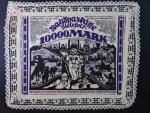nouzová papírová platidla 1918 - 1924, Bielefeld, 10000 Mark 15.2.1923 hedvábí, dekorativní krajkový lem, Grab. 70c