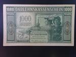 vydání pro obsazené území 1914 - 1945, okupace Pobaltí 1916 - 1918, Kowno, 1000 Mark 4.4.1918 Darlehnskassenschein Kowno, Ros. 471a, Grab. EWK-47