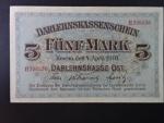 vydání pro obsazené území 1914 - 1945, okupace Pobaltí 1916 - 1918, Kowno, 5 Mark 4.4.1918 série H Darlehnskassenschein Kowno, Ros. 467, Grab. EWK-42