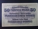 vydání pro obsazené území 1914 - 1945, okupace Pobaltí 1916 - 1918, Kowno, 50 Mark 4.4.1918 série H Darlehnskassenschein Kowno, Ros. 469, Grab. EWK-45