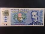 1000 Kč 1985 s. U 01, kolek lepený, Baj. CZ 3a, Pi. 3, reparovaný pravý horní rožek