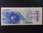 1000 Kč 1985 s. U 01, kolek lepený, Baj. CZ 3a, Pi. 3, reparovaný pravý horní rožek