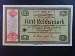 Konversionskassenschein, 5 RM 28.8.1933 série a s přetiskem 1/1934 v giloši, Ro. 708a, Grab. DEU-232a