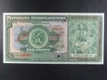 100 Kč 1920 série D anulát, 2x červený přetisk SPECIMEN, perf. otvor