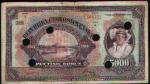 5000 Kč 6.7.1920, s.A, specimen + 6x perf. otvory