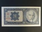 20 Kč 1926 série Af, perf. SPECIMEN z líce