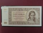 1000 Kčs 9.5.1951 série C 01 novotisk vydaný STC ve spolupráci s ČNB, papír s vodoznakem, kvalitní tisk, dárkový obal