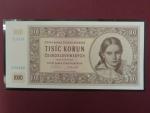 1000 Kčs 9.5.1951 série D 01 novotisk vydaný STC ve spolupráci s ČNB, papír s vodoznakem, kvalitní tisk, dárkový obal