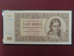 1000 Kčs 9.5.1951 série E 01 novotisk vydaný STC ve spolupráci s ČNB, papír s vodoznakem, kvalitní tisk, dárkový obal