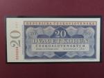 20 Kčs 1953 série A 01 novotisk vydaný STC ve spolupráci s ČNB, papír s vodoznakem, kvalitní tisk, dárkový obal