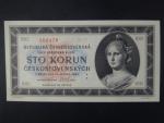 100 Kčs 1945 série B 07 perf. 3md nad sebou