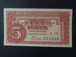 5 Kčs 25.1.1949 série A 118 s perf. 3md nad sebou