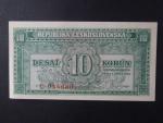 10 Kčs 4.4.1950 série D, perf. 3md nad sebou
