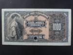 1000 Kč 1932 série A, bankovní vzor se svislou perf. SPECIMEN +  skart. otvor