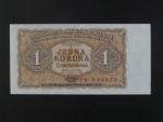 1 Kčs 1953 série PK, tiskárna STC Praha, větší číslovač 3,5mm