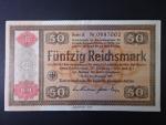 Konversionskassenschein, 50 RM 28.8.1933 série A s přetiskem 1/1934 v giloši, Ro. 712a, Grab. DEU-236a