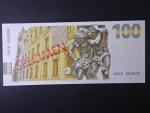 100 Kč 2022 série IK 00 000000 anulát s červeným přetiskem SPECIMEN na R i A, nevydaná pamětní 100 Kč s portrétem Karla Engliše s velkým hologramem orlice, Ba. CZ 31Ns