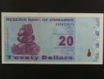 ZIMBABWE, 20 Dollars 2009, BNP. B186a, Pi. 95